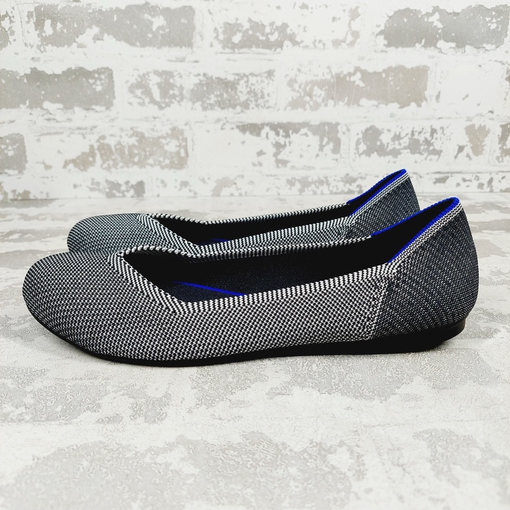 NEW Rothy's The Flat Gray Knit Round Toe Slip On Loafers W522 - Picture 2 of 9